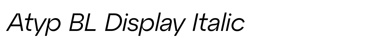 Atyp BL Display Italic